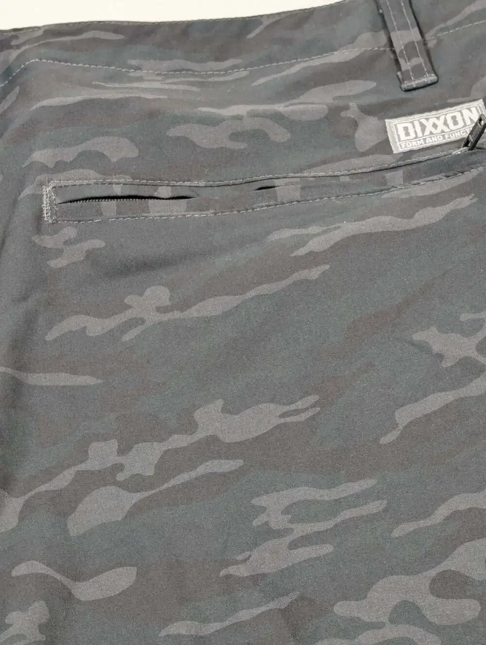Dixxon Flannel Company Hybrid Shorts - Black Woodland Camo